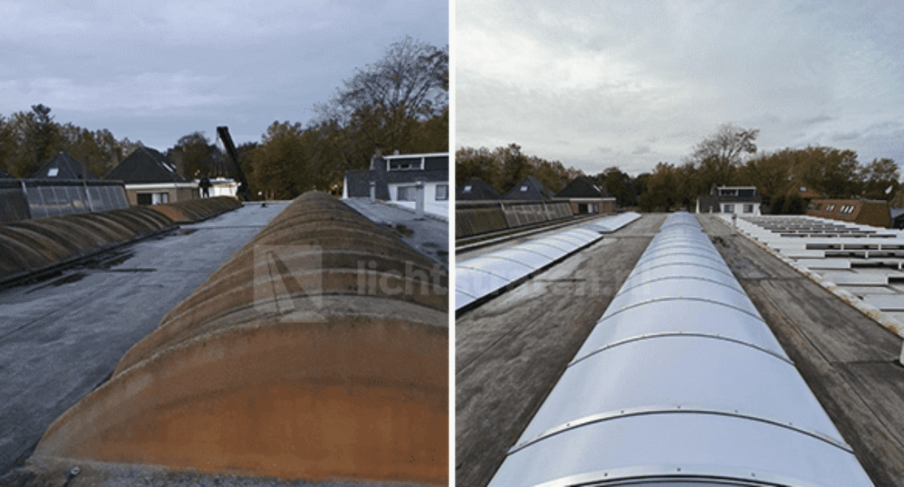 Bekijk het voordeel van lichtstraten vervangen buitenaanzicht